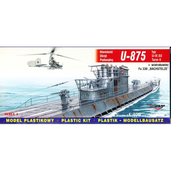 U-875 type IXD2 urm II + Fa 330 German Submarine WWII 1/400 Mirage 40043