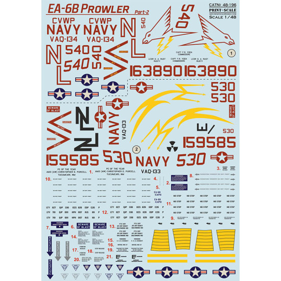 Print Scale 48-196 - 1/48 - EA-6 Prowler Part 2 scale decal plastic model kit