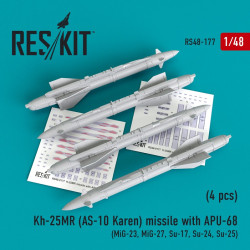 Reskit RS48-0177 - 1/48 Kh-25MR (AS-10 Karen) missile with APU-68 (4 pcs) scale