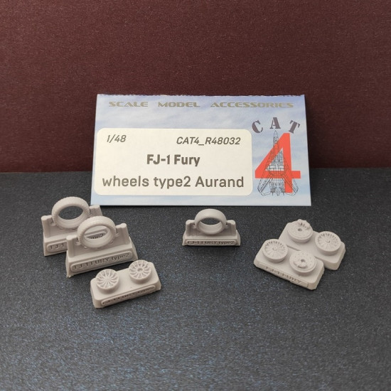 CAT4 R48032 - 1/48 FJ-1 Fury wheels type 2 Aurand, scale model accessories kit