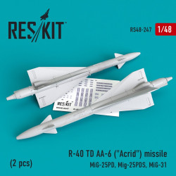 Reskit RS48-0247 - 1/48 R-40 TD AA-6 Acrid missile (2 pcs) scale resin model