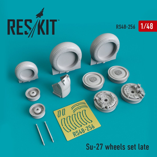 Reskit RS48-0256 - 1/48 Su-27 wheels set Late version set scale resin model kit
