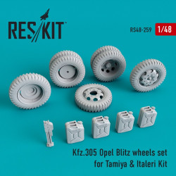 Reskit RS48-0259 - 1/48 Kfz.305 Opel blitz wheels set for Tamiya & Italeri scale