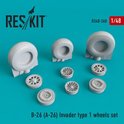Reskit RS48-0260 - 1/48 B-26 (A-26) Invader type 1 wheels set for scale model