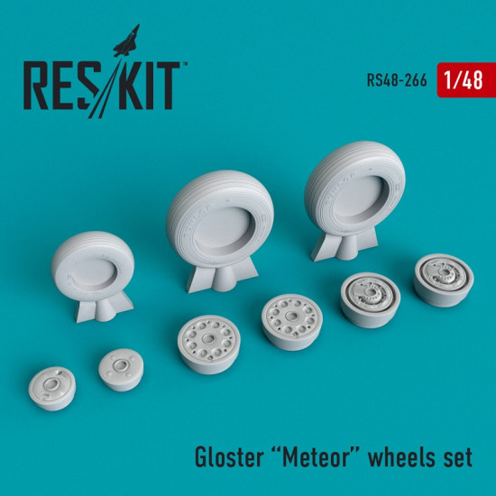 Reskit RS48-0266 - 1/48 Gloster Meteor wheels set for scale plastic model kit