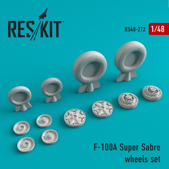 Reskit RS48-0272 - 1/48 F-100 (A) Super Sabre wheels set for scale plastic model