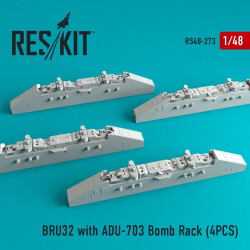Reskit RS48-0273 - 1/48 BRU32 with ADU-703 Bomb Rack (4PCS) F-14D/B for model