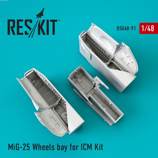 Reskit RSU48-0091 - 1/48 MiG-25 Wheels bay for ICM Kit scale model plastic kit