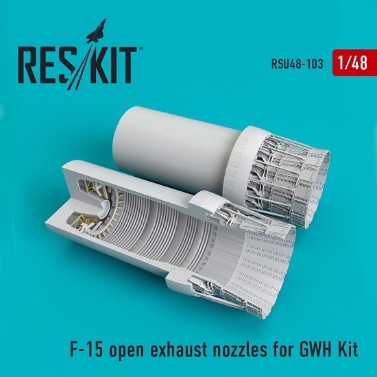Reskit RSU48-0103 - 1/48 F-15 open exhaust nozzles for GWH scale model plastic