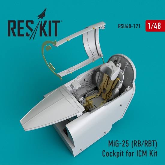 Reskit RSU48-0121 - 1/48 MiG-25 (RB/RBT) Cockpit for ICM Kit scale plastic model