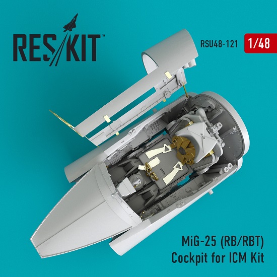Reskit RSU48-0121 - 1/48 MiG-25 (RB/RBT) Cockpit for ICM Kit scale plastic model