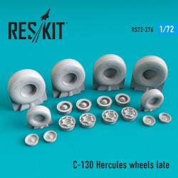 Reskit RS72-0276 - 1/72 C-130 Hercules wheels late scale plastic model kit