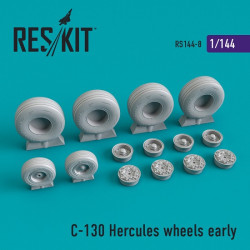 Reskit RS144-0008 - 1/144 C-130 Hercules wheels early scale plastic model kit
