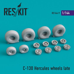 Reskit RS144-0009 - 1/144 C-130 Hercules wheels late scale plastic model kit