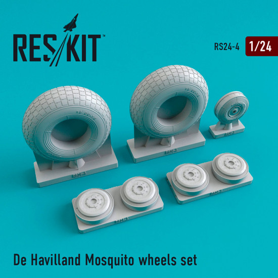 Reskit RS24-0004 - 1/24 De Havilland Mosquito wheels set scale plastic model kit