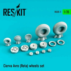 Reskit RS35-0001 - 1/35 Cierva Avro (Rota) wheels set scale plastic model kit