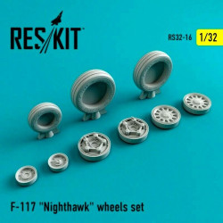 Reskit RS32-0016 - 1/32 F-117 Nighthawk wheels set scale plastic model kit