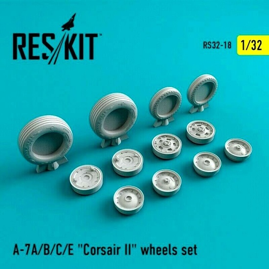 Reskit RS32-0018 - 1/32 A-7 Corsair II ABC/E wheels set scale plastic model