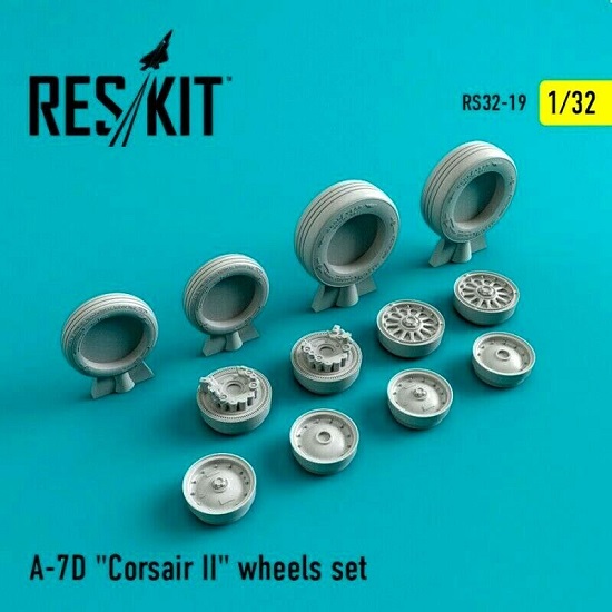 Reskit RS32-0019 - 1/32 A-7 Corsair II D wheels set scale plastic model kit