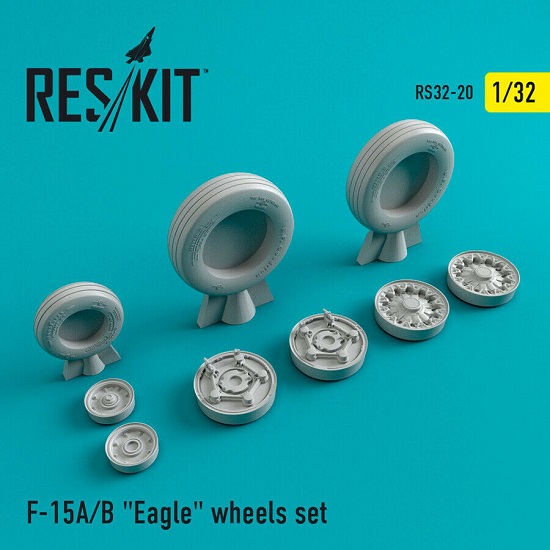 Reskit RS32-0020 - 1/32 F-15 Eagle wheels set scale plastic model kit
