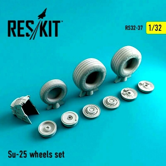 Reskit RS32-0037 - 1/32 Su-25 wheels set for aircraft scale plastic model kit