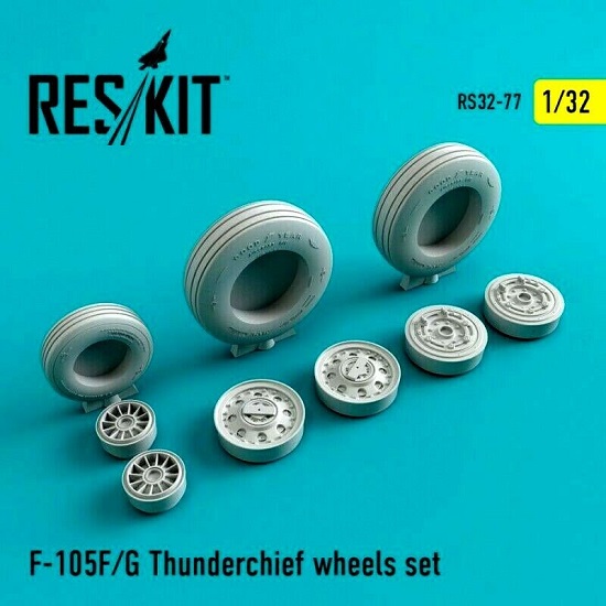 Reskit RS32-0077 - 1/32 F-105 (F,G) wheels set aircraft scale plastic model kit