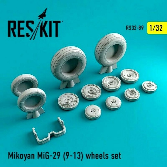 Reskit RS32-0089 - 1/32 Mikoyan MiG-29 (9-13) wheels set scale plastic model