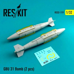 Reskit RS32-0119 - 1/32 GBU 31 Bomb (2 pcs) scale plastic model kit arms,weapons