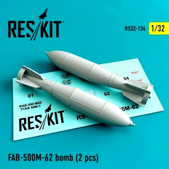 Reskit Rs32-0134 - 1/32 Fab-500 M-62 Bomb 2 Pcs