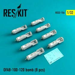 Reskit RS32-0156 - 1/32 OFAB-100-120 bomb (8 pcs) scale plastic model wheels set