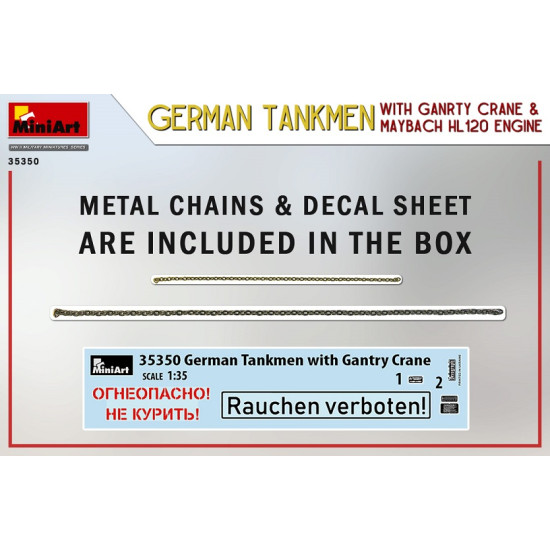 Miniart 35350 - 1/35 German Tankmen With Gantry Crane & Maybach HL 120 Engine