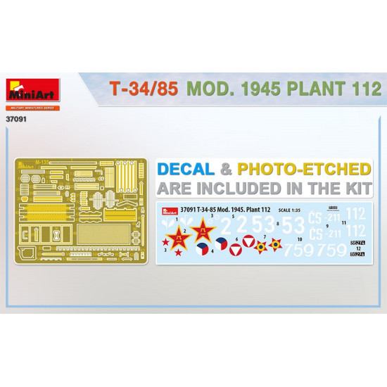 Miniart 37091 - 1/35 T-34/85 MOD. Plant Length, mm: scale kit