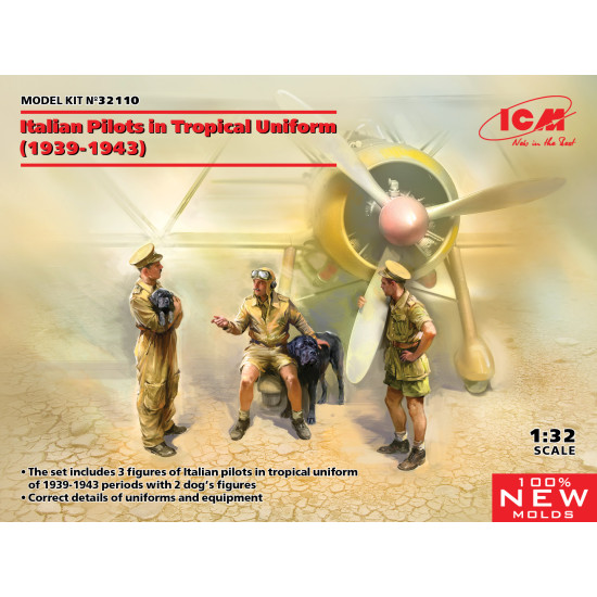 ICM 32110 - 1/32 - Italian pilots in tropical uniforms (1939-1943) scale model