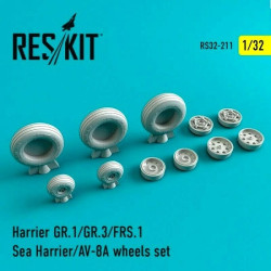 Reskit RS32-0211 - 1/32 Harrier GR.1/GR.3/AV-8A/FRS.1/Sea Harrier wheels set Reskit RS32-0211 - 1/32 Harrier GR.1/GR.3/AV-8A/FRS.1/Sea Harrier wheels set