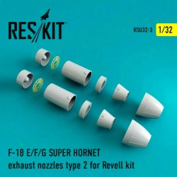 Reskit RSU32-0003 - 1/32 F-18 SUPER HORNET Type 2 exhaust nozzles for Revell