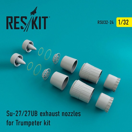 Reskit RSU32-0024 - 1/32 Su-27/27UB exhaust nozzles for Trumpeter Kit scale