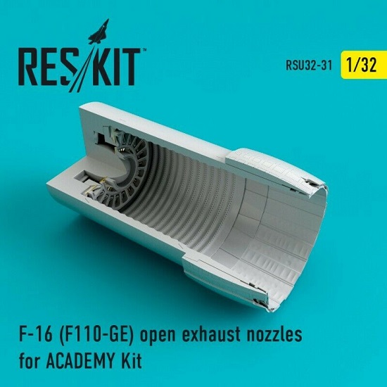 Reskit RSU32-0031 - 1/32 F-16 (F110-GE) open exhaust nozzles for ACADEMY Kit