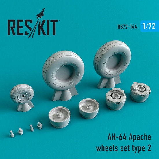 Reskit RS72-0144 - 1/72 AH-64 Apache wheels set Type 2, scale resin model kit Reskit RS72-0144 - 1/72 AH-64 Apache wheels set Type 2, scale resin model kit