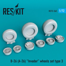 Reskit RS72-0262 - 1/72 B-26 (A-26) Invader wheels set type 3 for scale model