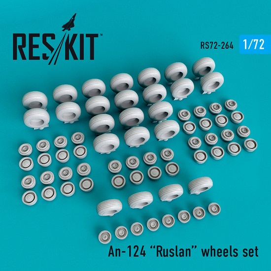 Reskit RS72-0264 - 1/72 An-124 Ruslan wheels set for scale plastic model kit