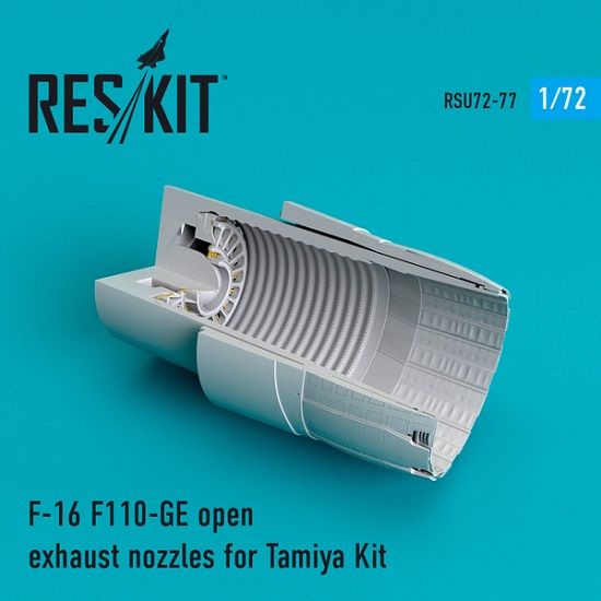 Reskit RSU72-0077 - 1/72 F-16 F110-GE open exhaust nozzles for Tamiya Kit scale