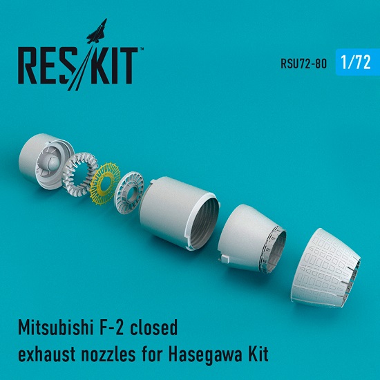 Reskit RSU72-0080 - 1/72 Mitsubishi F-2 closed exhaust nozzles for Hasegawa Kit