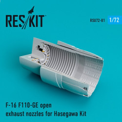Reskit RSU72-0081 - 1/72 F-16 F110-GE open exhaust nozzles for Hasegawa Kit