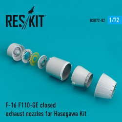 Reskit RSU72-0082 - 1/72 F-16 F110-GE closed exhaust nozzles for Hasegawa Kit