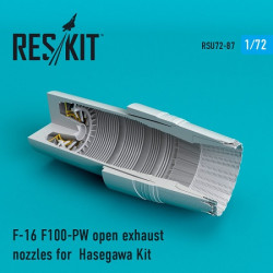 Reskit RSU72-0087 - 1/72 F-16 F100-PW open exhaust nozzles for Hasegawa Kit