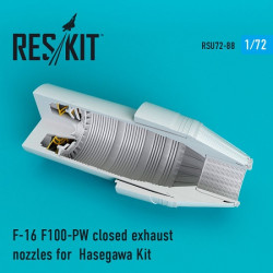 Reskit RSU72-0088 - 1/72 F-16 F100-PW closed exhaust nozzles for Hasegawa Kit