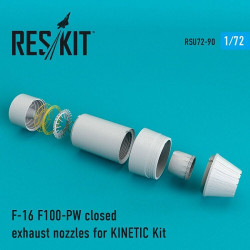 Reskit RSU72-0090 - 1/72 F-16 F100-PW closed exhaust nozzles for KINETIC