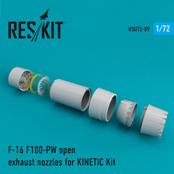 Reskit RSU72-0089 - 1/72 F-16 F100-PW open exhaust nozzles for KINETIC Kit