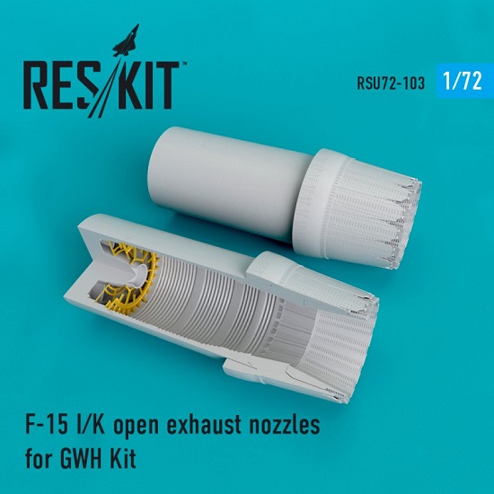 Reskit RSU72-0103 - 1/72 F-15 (I/K) open exhaust nozzles for GWH Kit scale model