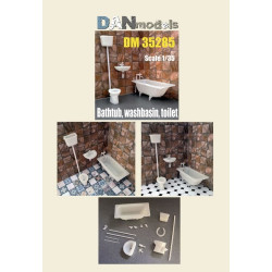 Dan Models 35285 - 1/35 - Bathtub and washbasin, toilet model, material - resin